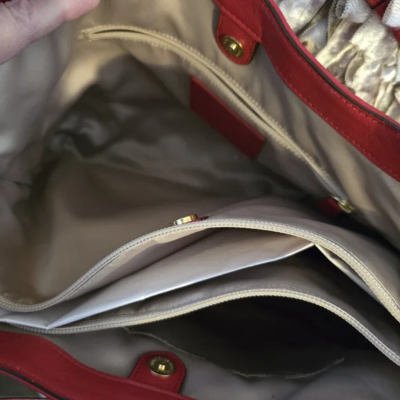 Coach Red Leather Tote Bag - Picture 8 of 10